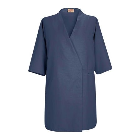 Vf Imagewear Red Kap Collarless Butcher Wrap W/o Pockets, Navy, Polyester/Combed Cotton, XL WP18NVRGXL